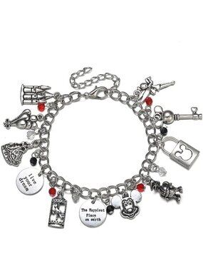 Trendy Adjustable Gold & Silver Charm Bracelet for Women - Movie-Themed Jewelry
